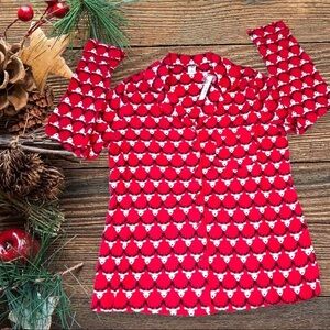 NWT ND Intimates Size Small Red Reindeer Flannel Button Front Pajama Top